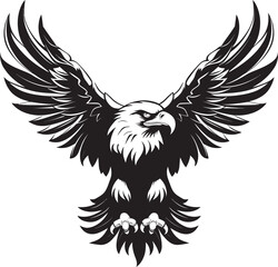 Gothic Legacy Skull Wing Span Vector Logo Design Inked Flight Eagle Tattoo Style Emblem