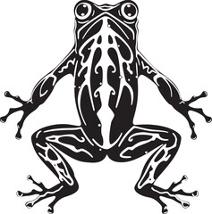 Bony Bog Skeletal Frog Logo Design in Vector Phantom Pond Dweller Frog Skeleton Vector Emblem