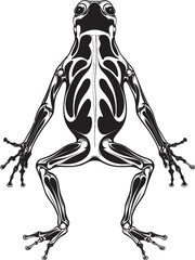 Ancient Amphibian Skeleton Frog Vector Logo Emblem Cryptic Crawler Frog Skeleton Vector Logo Design Icon
