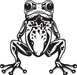 Fossilized Frolic Frog Skeleton Vector Logo Emblem Eerie Exoskeleton Skeleton Frog Vector Logo Design Icon