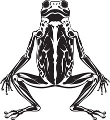 Ghostly Croak Skeleton Frog Logo in Vector Skeletal Serenade Frog Skeleton Vector Logo Design