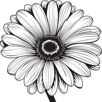 Vibrant Blossom Gerbera Daisy Vector Emblem Botanical Charm Gerbera Daisy Icon Design