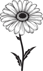 Natures Symphony Gerbera Daisy Icon Design Sunshine Blossom Gerbera Daisy Logo in Vector