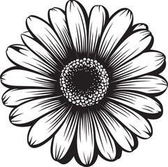 Floral Fantasy Gerbera Daisy Vector Emblem Natures Symphony Gerbera Daisy Icon Design