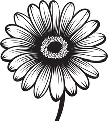 Radiant Bloom Gerbera Daisy Icon Design Floral Fantasy Gerbera Daisy Logo in Vector
