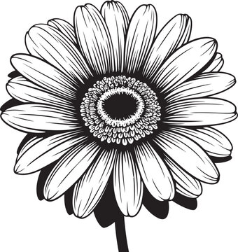 Natures Symphony Gerbera Daisy Vector Emblem Sunshine Blossom Gerbera Daisy Icon Design
