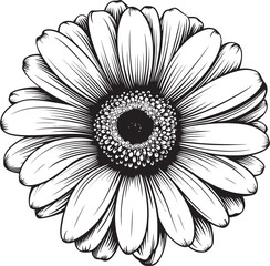 Color Cascade Gerbera Daisy Vector Icon Blossom Brilliance Gerbera Daisy Logo in Vector