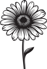 Vibrant Vitality Gerbera Daisy Icon in Vector Natures Canvas Gerbera Daisy Logo Design