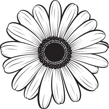 Botanical Beauty Gerbera Daisy Logo Design Sunlit Serenade Gerbera Daisy Icon Concept