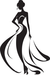 Dazzling Beauty Glamorous Lady Icon in Vector Fashionista Flair Woman Logo Design Concept