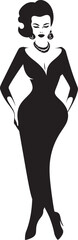Sassy Sophistication Woman Vector Emblem Elegance Exemplified Glamorous Lady Logo in Vector