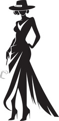 Fashion Forward Glamorous Lady Logo Design Classy Couture Woman Vector Icon