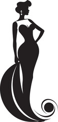 Elegant Diva Woman Icon in Vector Sleek and Stylish Glamorous Woman Logo Design