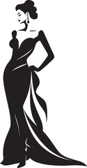 Radiant Radiance Glamorous Woman Icon Design Glamour Galore Vector Logo of Stylish Lady