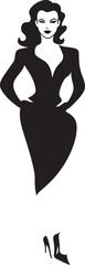 Glamorous Grace Lady Logo Design Chic Charm Woman Vector Icon