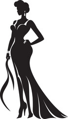 Stylish Sophistication Lady Icon Design Glamour Galore Woman Emblem