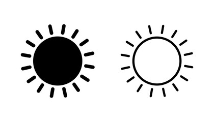 Sun icon set. Brightness Icon vector