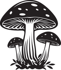Mycelium Marvel Mushroom Symbol in Vector Spore Sparkle Vector Mushroom Logo Design
