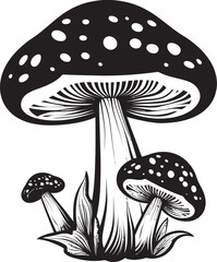 Mycelium Melody Mushroom Symbol in Vector Spore Spiral Vector Mushroom Logo Design