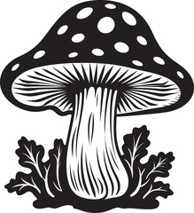 Woodland Wonder Vector Mushroom Logo Sylvan Symbol Mushroom Emblem in Vector