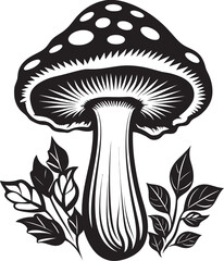 Capsule Canopy Mushroom Icon Earths Echo Vector Logo with Mushroom Emblem