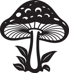 Natures Nurture Vector Logo Design with Mushrooms Wildwood Wonders Mushroom Icon