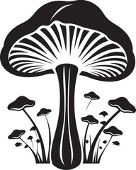 Fungal Feast Vector Logo Design with Mushrooms Sylvan Symbolism Mushroom Icon