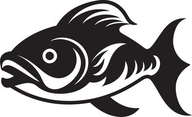 Current Charm River Fish Emblem in Vector Waterway Wonders River Fish Icon in Vector