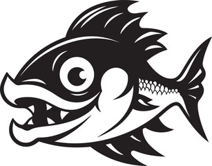 Serene Swimmers Fish Icon in Vector Ripple Rhythms River Fish Emblem in Vector