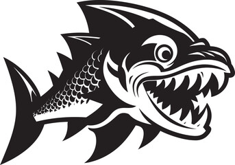 Flowing Finery Fish Icon in Vector Design Serene Stream Vector Logo of River Fish