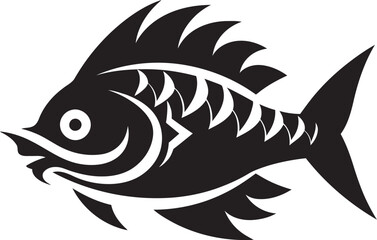 Aquatic Aura River Fish Emblem in Vector Current Charm Fish Icon in Vector Design
