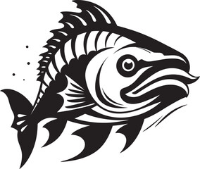 Serene Stream Vector Logo of River Fish Aquatic Aura River Fish Emblem in Vector