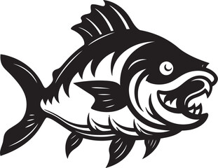 Current Charm Fish Icon in Vector Design Waterway Wonders Vector Logo of River Fish
