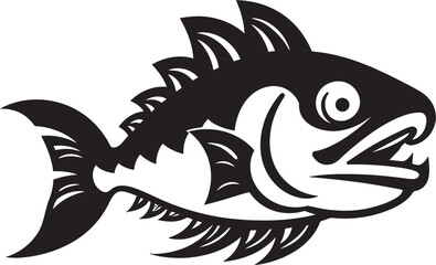 Ripple Rhythms Vector Logo Design with River Fish Flowing Fins River Fish Icon in Vector