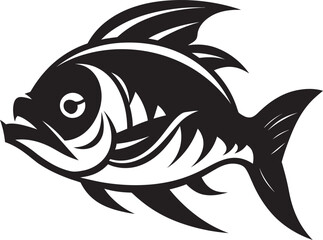 Obraz premium Flowing Fins River Fish Icon in Vector Aquatic Harmony Vector River Fish Logo
