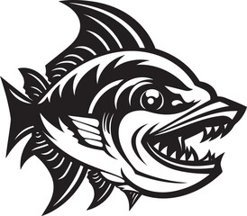 River Reverie Fish Emblem in Vector Design Ripple Reflections Vector Logo of River Fish