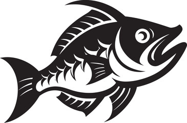 Ripple Reflections Vector Logo of River Fish Serene Swimmers Fish Icon in Vector