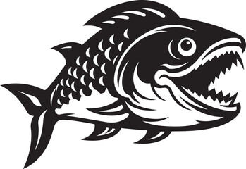 Stream Symphony Fish Icon in Vector Design Ripple Rhythms Vector Logo Design with River Fish