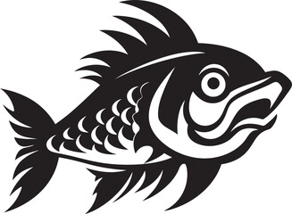 Current Charm River Fish Icon Vector Waterway Wonders Fish Emblem Vector Design