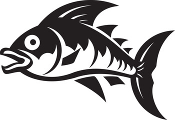Flowing Fins Vector Logo Design with Fish Waterway Wonder River Fish Icon