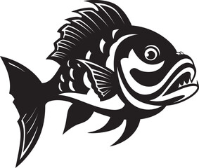 Current Cadence Vector Logo Design with River Fish Marine Melody River Fish Icon in Vector