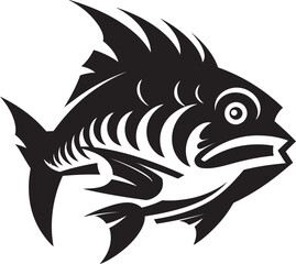 Waterway Wonders River Fish Icon in Vector Rapids Rhythm Vector River Fish Logo