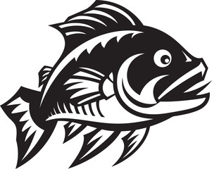 Streamline Sparkle Vector River Fish Logo Cascade Canvas Fish Emblem in Vector