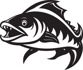 Flowing Fins Fish Emblem in Vector Waterway Whispers Vector Logo Design with River Fish