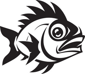 Brook Bliss Vector River Fish Logo Ripple Radiance Fish Emblem in Vector