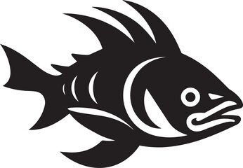 Ripple Radiance Fish Emblem in Vector Current Cadence Vector Logo Design with River Fish