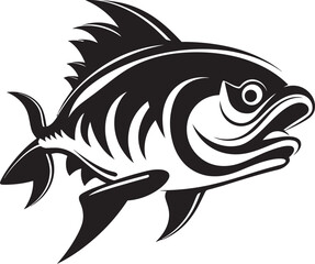 Current Cadence Vector Logo Design with River Fish Marine Melody River Fish Icon in Vector