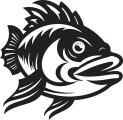 Brook Ballet Vector Logo Design with River Fish Waterway Wonders River Fish Icon in Vector