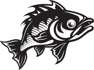 Flowing Finale Fish Emblem in Vector Aquatic Artistry Vector Logo Design with River Fish