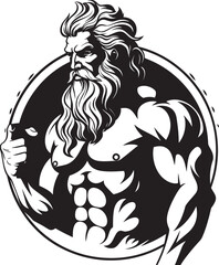 Zeuss Gym Vector Logo Design with Thunder God Lightning Lifts Zeus God Gyming Emblem Vector